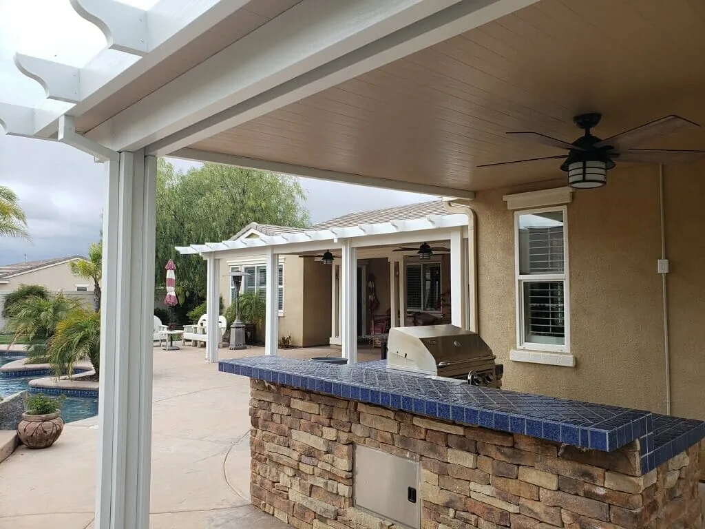 Pergola roof and shade detail from the project gallery